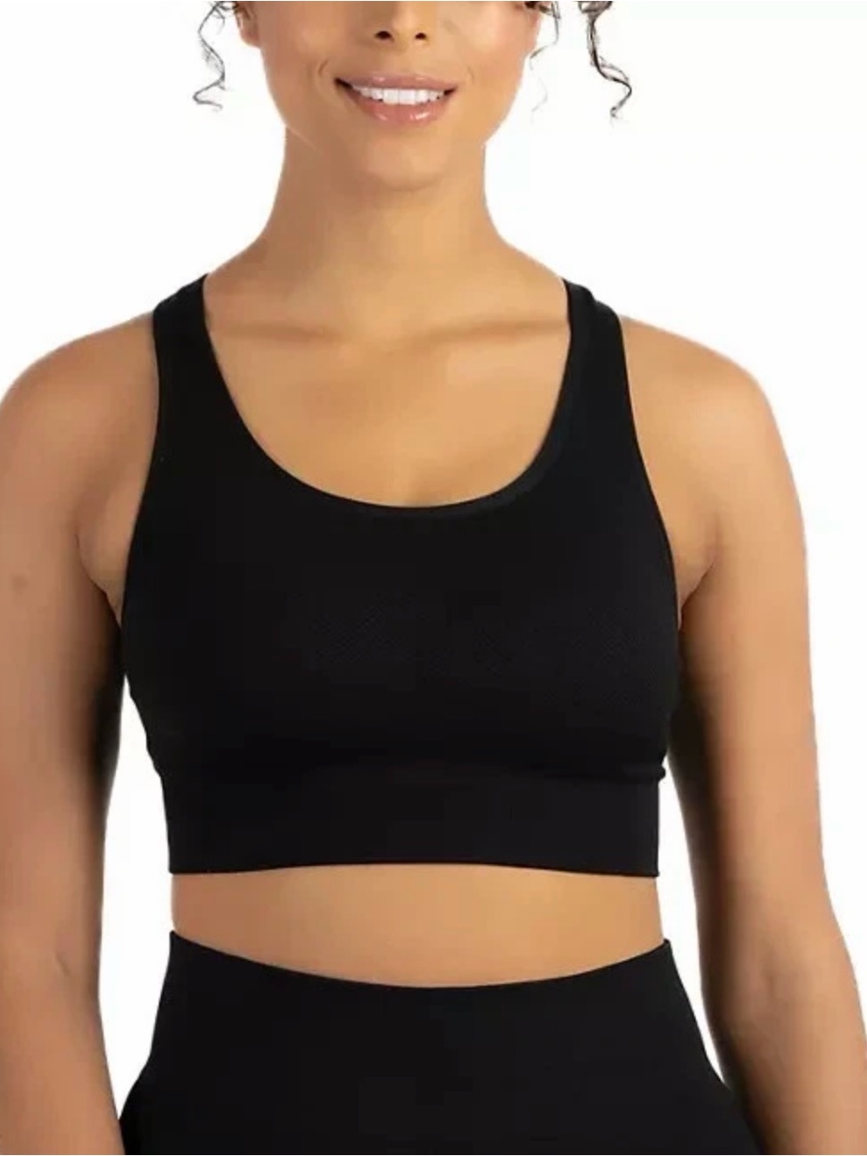 Member’s Mark Seamless Racerback Black Sports Bra Size Medium- Nwt